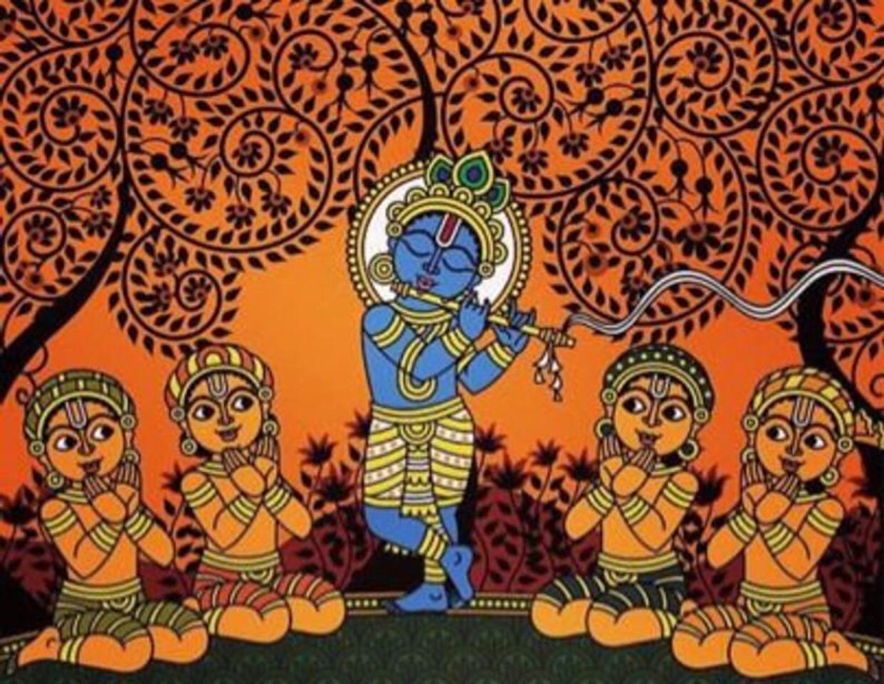 Krishna Madhubani Painting