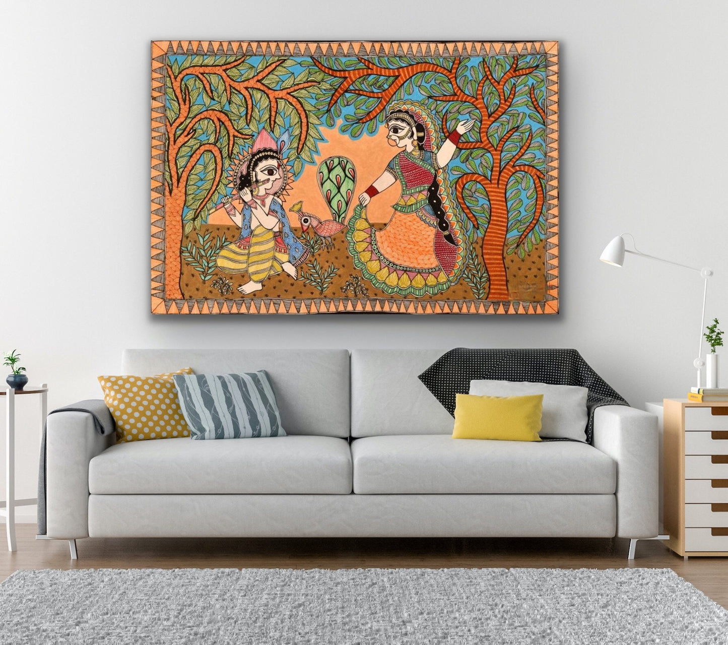 Krishna Radha Series Madhubani Painting