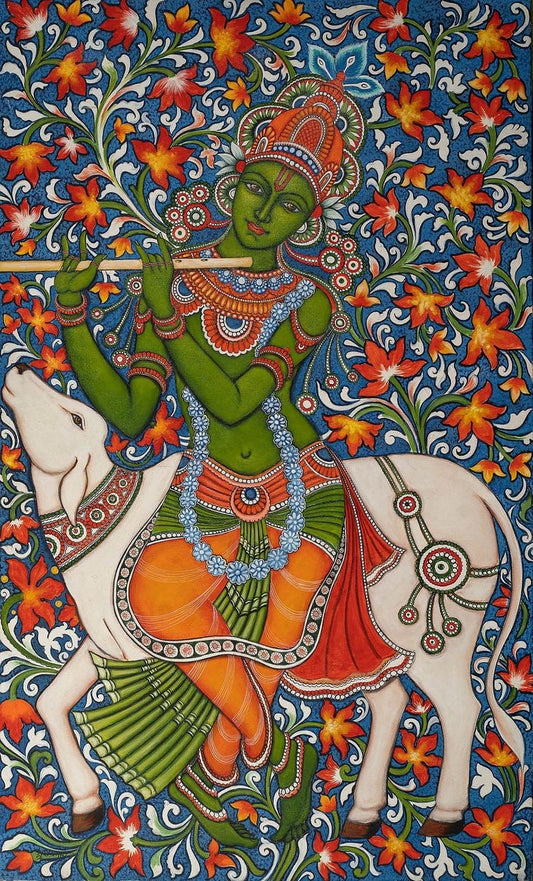 Krishna Indian folk Art Painting