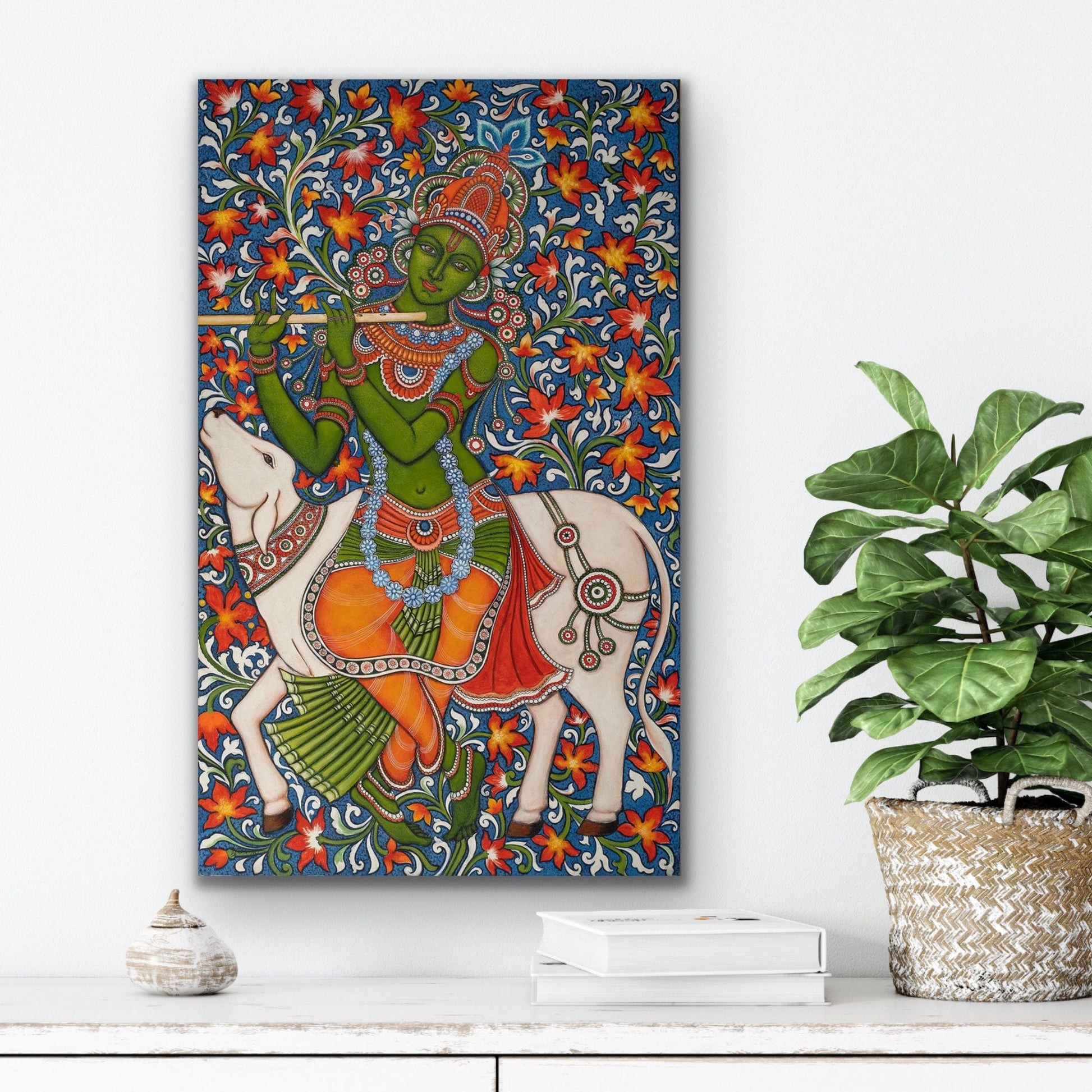 Krishna Indian folk Art Painting