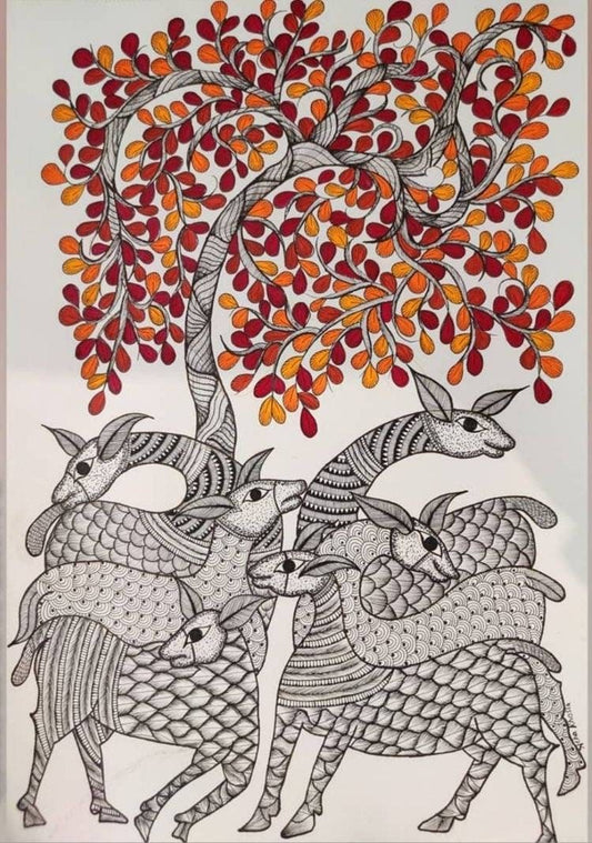 Beautiful Gond art Painting